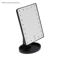 Зеркало Luazon KZ-06, подсветка, 26.5×16×12 см, 4хАА, 22 диода, сенсорная кнопка, черное Зеркало Luazon KZ-06, подсветка, 26.5×16×12 см, 4хАА, 22 диода, сенсорная кнопка, черное