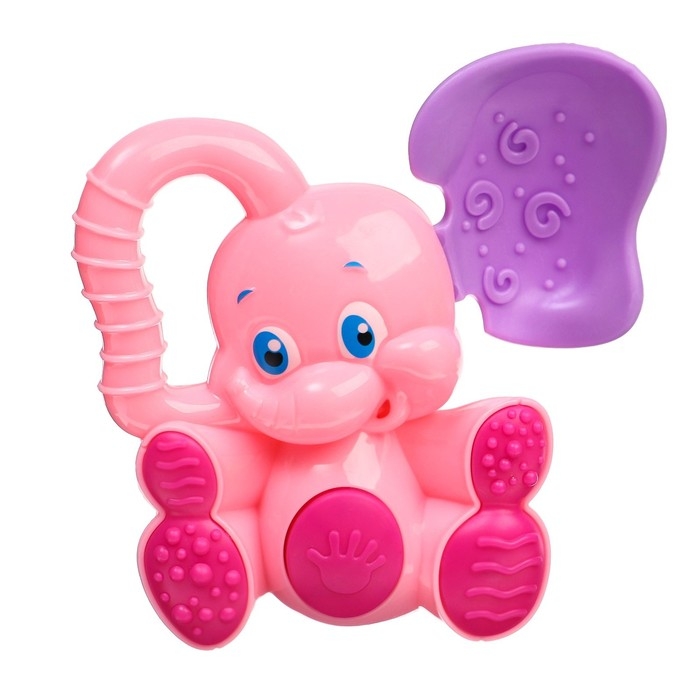 Погремушка - пищалка &laquo;Слоник&raquo;, с эластичными элементами, цвет МИКС, Крошка Я