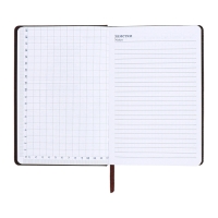 Ежедневник недатированный, А5, 140л, клетка, обл.кожзам, Стиль, синий