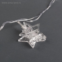 Гирлянда «Нить» 4.5 м с насадками «Прищепки-звёзды», IP20, прозрачная нить, 20 LED, свечение белое, 220 В Гирлянда «Нить» 4.5 м с насадками «Прищепки-звёзды», IP20, прозрачная нить, 20 LED, свечение белое, 220 В