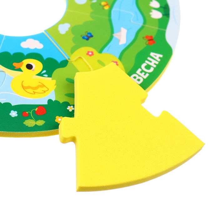 Мягкий пазл для малышей &laquo;Пирамидка: Изучаем времена года&raquo;, 9 деталей, Крошка Я