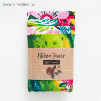 Набор полотенец кух. "Доляна"Цветочного настроения 35х60см-4шт, 100% хл 100%хл