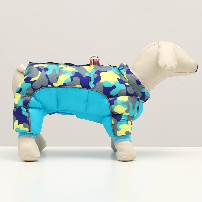 Комбинезон принтованный с замком на спине, размер 18 (ДС 31, ОГ 46, ОШ 38 см), голубой