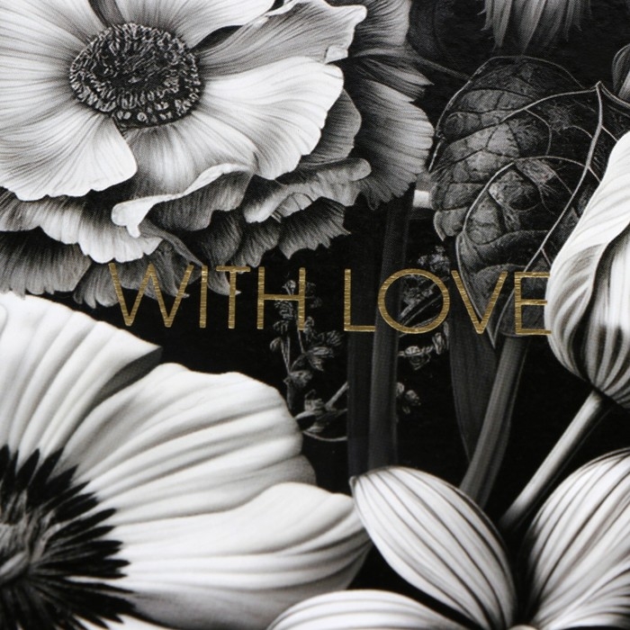 Набор шляпных коробок для цветов 4 в 1, упаковка подарочная, &laquo;Чёрно-белый&raquo;, 14 х 13 см - 20 х 17.5 см