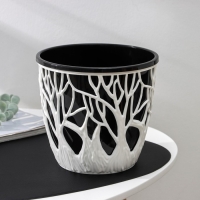 Кашпо для цветов со вставкой «Форест», 3 л, цвет бело-чёрный Кашпо для цветов со вставкой «Форест», 3 л, цвет бело-чёрный