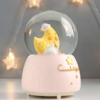 Сувенир полистоун водяной шар свет, музыка "Пёсик спит у месяца" 13х8х8 см Сувенир полистоун водяной шар свет, музыка "Пёсик спит у месяца" 13х8х8 см