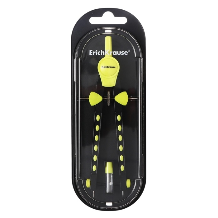 Готовальня ErichKrause "Accent", 2 предмета, пенал, желтый