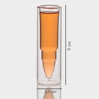 Набор стопок - шотов стеклянных с двойными стенками Magistro &laquo;Пуля&raquo;, 30 мл, 3,5&times;11 см, 6 шт