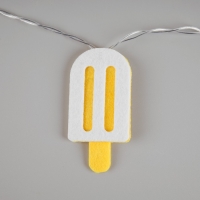 Гирлянда &laquo;Нить&raquo; 1.35 м с насадками &laquo;Эскимо&raquo;, IP20, прозрачная нить, 10 LED, батарейки AAх2 (нет в комплекте), свечение белое