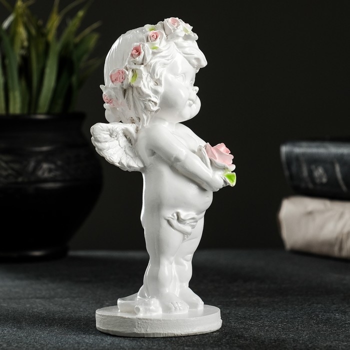 Фигура Фигура "Ангелочек с розочкой" 15х7,5х7,5см