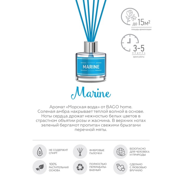 Ароматический диффузор Морская вода 40 мл Ароматический диффузор Морская вода 40 мл