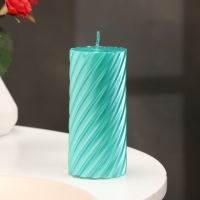 Свеча-цилиндр "Спираль", 5х10 см, тиффани, металлик, 6 ч Свеча-цилиндр "Спираль", 5х10 см, тиффани, металлик, 6 ч
