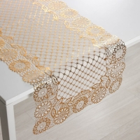 Салфетка сервировочная на стол &laquo;Букет&raquo;, ажурная, 84&times;40 см, ПВХ, цвет золото