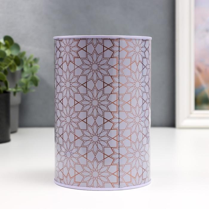 Копилка металл банка "Золотые узоры на белом" МИКС 15х10х10 см