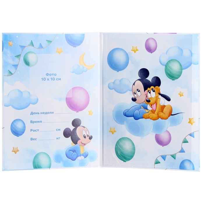 Папка для свидетельства о рождении, 1 файл 21х30 см, Микки Маус