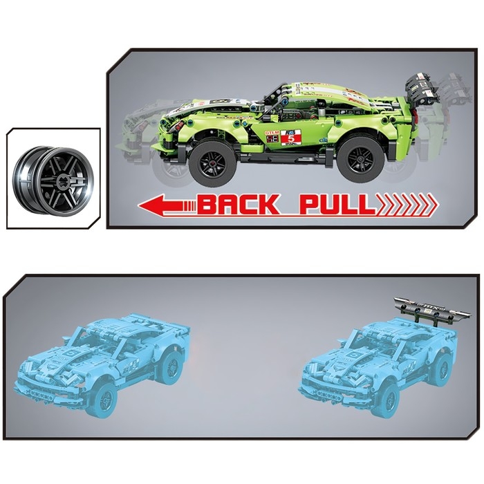 Конструктор инерционный «Спорткар», коллекционная модель, 501 деталь Конструктор инерционный «Спорткар», коллекционная модель, 501 деталь