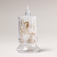 Свеча светодиодная с бабочками, мод. СВ-24 &laquo;Бабочки&raquo;, 8 х 4,7 см.