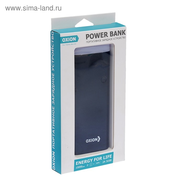 Внешний аккумулятор OXION, 3 USB, 10000 мАч, Li-ion, 2 A, пластик, черный Внешний аккумулятор OXION, 3 USB, 10000 мАч, Li-ion, 2 A, пластик, черный