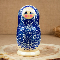 Матрёшка &laquo;Гжель&raquo;, высокая, 5 кукольная, люкс
