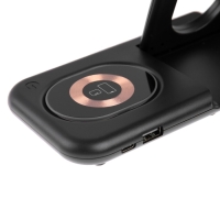 Беспроводное зарядное устройство 3 в 1 Y36, 15 W, складная, подсветка, USB, Type-C, чёрная Беспроводное зарядное устройство 3 в 1 Y36, 15 W, складная, подсветка, USB, Type-C, чёрная