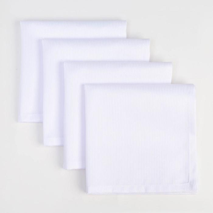 Набор салфеток с пропиткой ВГМО Этель Lines 45*45см-4шт., цв.белый, пл.192 г/м2