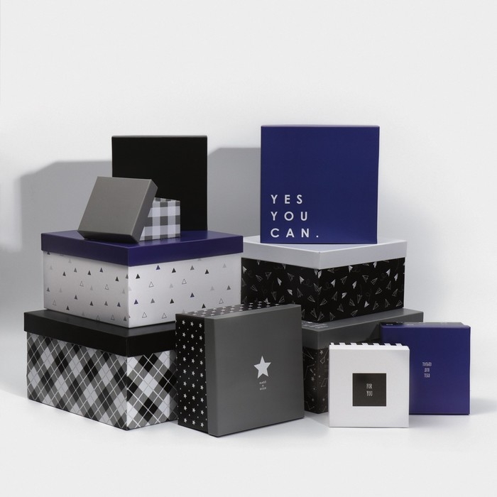 Набор коробок 10 в 1, упаковка подарочная, &laquo;Универсальный&raquo;, 10.2 х 10.2 х 6&ndash;28.2 х 28.2 х 15 см