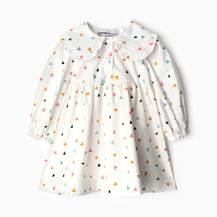 Платье детское с воротником KAFTAN р.30 (98-104 см) белый