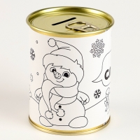 Копилка - раскраска на новый год &laquo;Снеговик с монетками&raquo;, набор для творчества