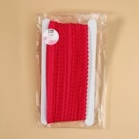 Резинка становая, с ажурным краем, 10 мм, 10 &plusmn; 0,5 м, цвет красный