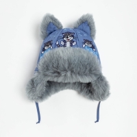 Шапка для мальчика "Вьюкки" , цвет серо-голубой, размер 50 Шапка для мальчика "Вьюкки" , цвет серо-голубой, размер 50