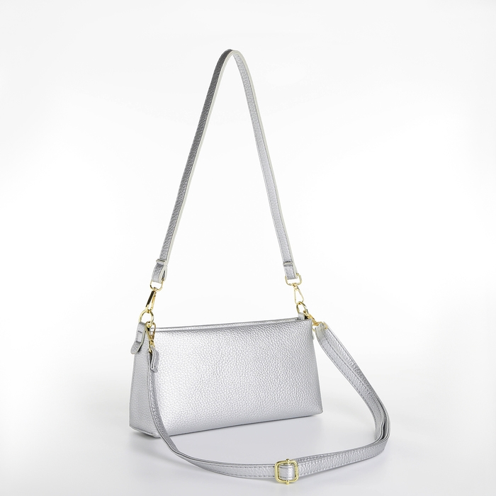 Сумка женская кросс-боди на молнии, цвет серебряный