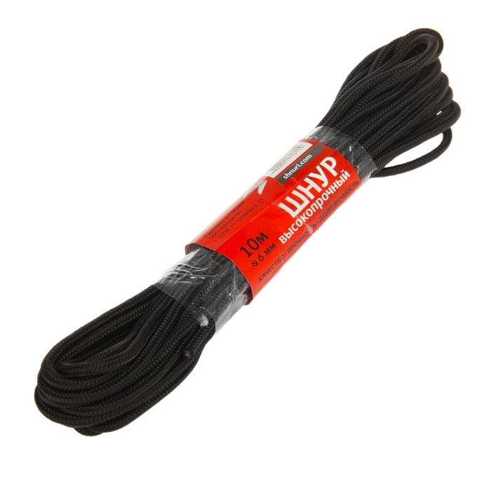 Шнур высокопрочный Доляна, d=6 мм, 10 м, цвет МИКС