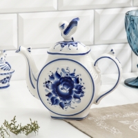 Чайник "Сова", 22 х 8 х 20 см, гжель, кобальт Чайник "Сова", 22 х 8 х 20 см, гжель, кобальт