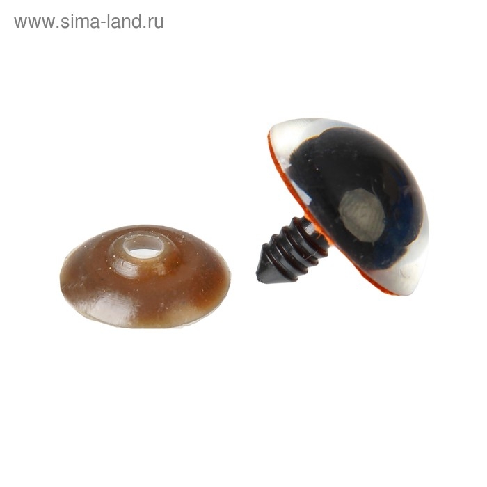 Глаза винтовые с заглушками, &laquo;Блёстки&raquo; набор 18 шт, размер 1 шт: 2,4 см, цвет коричневый