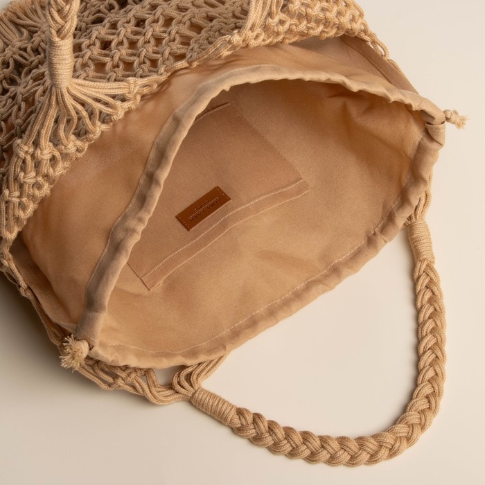 Сумка женская SL Home, ручное плетение, хлопок, длина ручек 15 см, 40&times;32 см