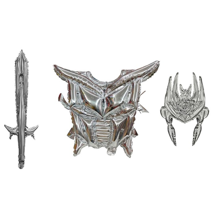 Набор шар-игрушка фольгированный &laquo;Рыцарь&raquo;, шлем, жилет, меч, серебро