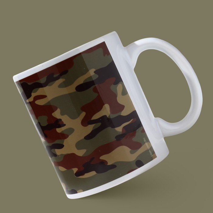 Кружка керамическая &laquo;23 февраля&raquo; звезда, 320 мл, цвет камуфляж