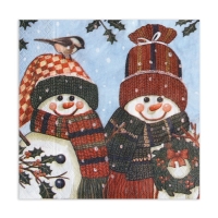 Новогодние салфетки бумажные New Line Design &laquo;Снеговички&raquo; 3 слоя, 33х33 см, 20 шт