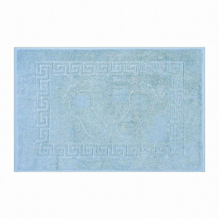 Полотенце для ног жаккард Ножки 50х70см, цв.небесно-голубой, 700г/м, хлопок 100%