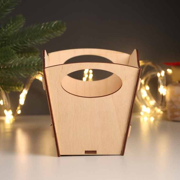 Новогодняя корзинка-шкатулка Новогодняя корзинка-шкатулка "Снеговик" 18х12х14,5 см (Новогодний набор 5 деталей)