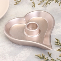 Подсвечник "Сердце" из гипса,14х2,5см,шампань Подсвечник "Сердце" из гипса,14х2,5см,шампань