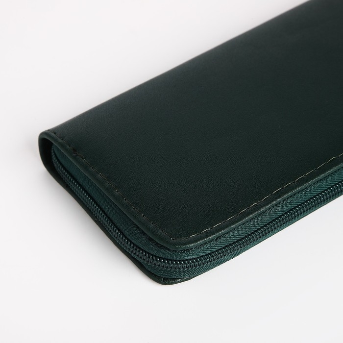 Кошелёк женский на молнии, цвет зелёный