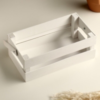 Кашпо деревянное 24.5&times;13.5&times;9 см "Двушка Лайт", двухреечное, белый Дарим Красиво