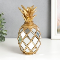 Сувенир полистоун подсвечник "Зеркальный ананас" золото 23,5х11х11 см Сувенир полистоун подсвечник "Зеркальный ананас" золото 23,5х11х11 см