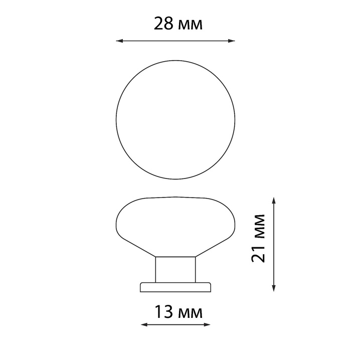 Ручка кнопка ТУНДРА PK036BL, черная Ручка кнопка ТУНДРА PK036BL, черная