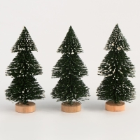 Новый год! Миниатюра кукольная &laquo;Ёлочка со снегом&raquo;, набор 3 шт., размер 1 шт. &mdash; 8 &times; 4 &times; 4 см