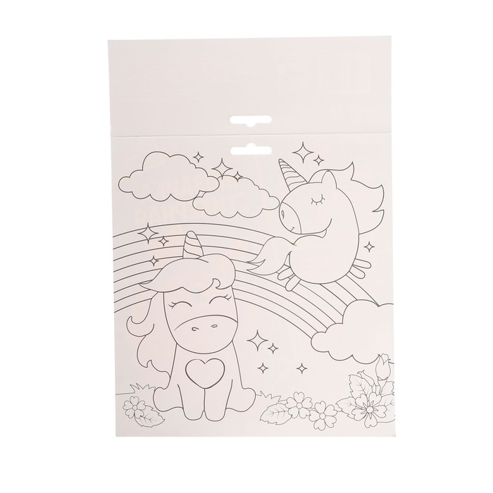 Аппликация стикерами форменная &laquo;Единорог&raquo;, набор для творчества, стикерная мозаика