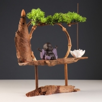 Сувенир дерево, фарфор "Маленький Хотэй" с подставкой для благовонии 35х35х9,5 см Сувенир дерево, фарфор "Маленький Хотэй" с подставкой для благовонии 35х35х9,5 см