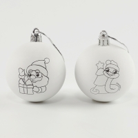 Ёлочные шары под раскраску на новый год «Ногодняя мечта. Змея», d = 5,5 см, 2 шт, новогодний набор для творчества Ёлочные шары под раскраску на новый год «Ногодняя мечта. Змея», d = 5,5 см, 2 шт, новогодний набор для творчества