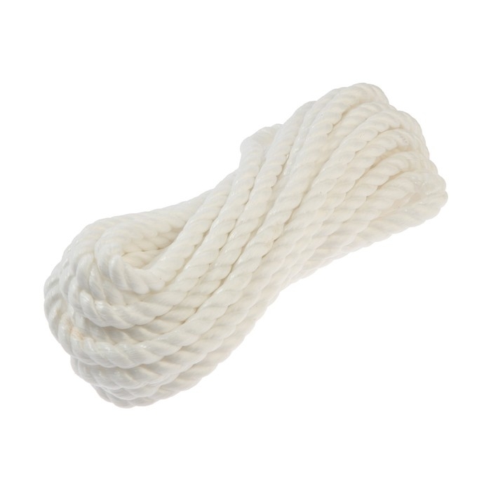 Канат полипр.крученый 12 мм белый 10 м Канат полипр.крученый 12 мм белый 10 м